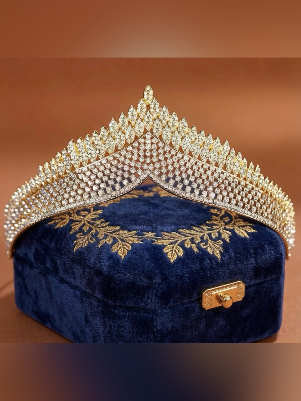 Crystal Gold Tiara - Elegant Gold Rhinestone Crown